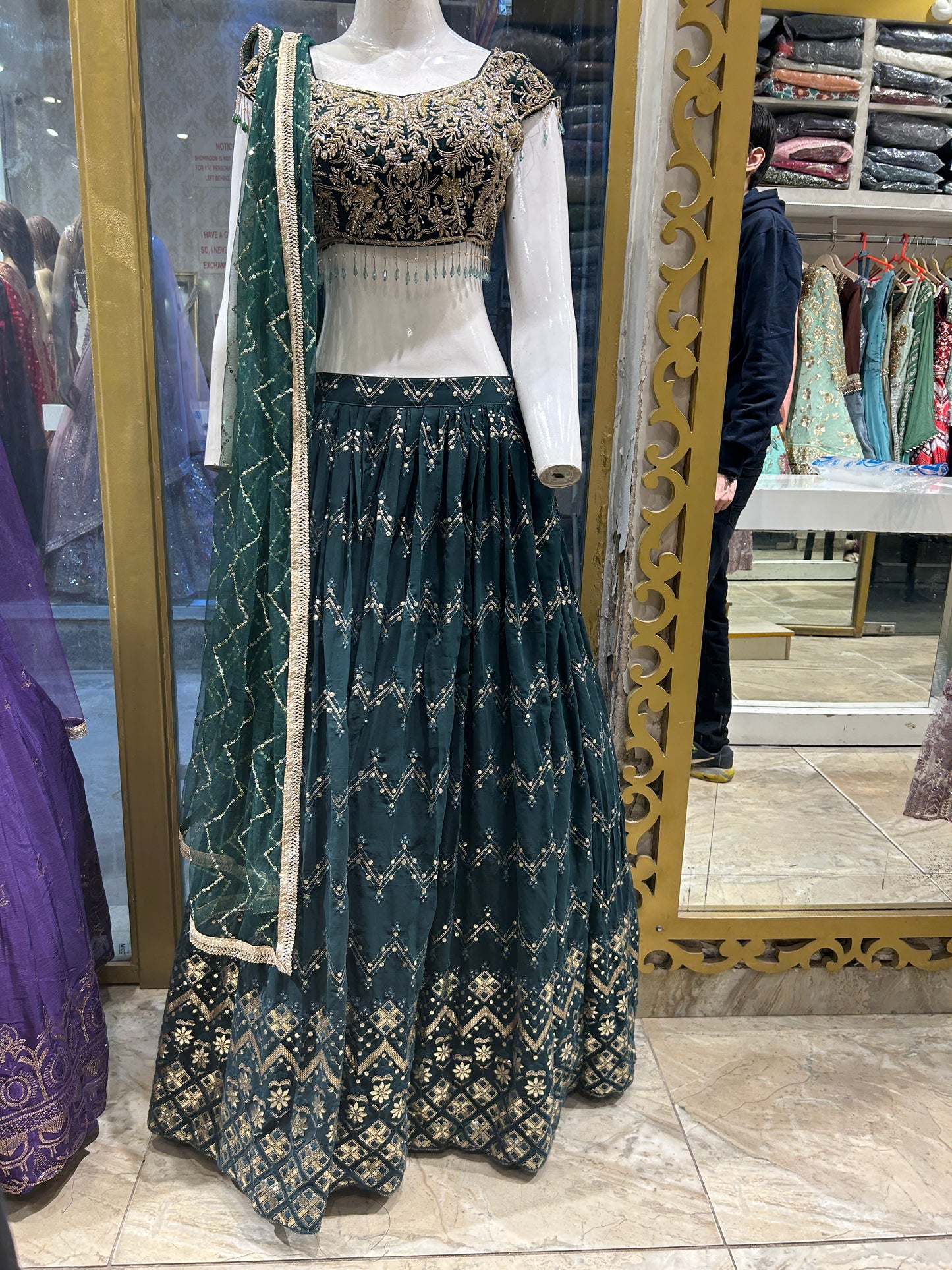 Green Partywear Lehenga