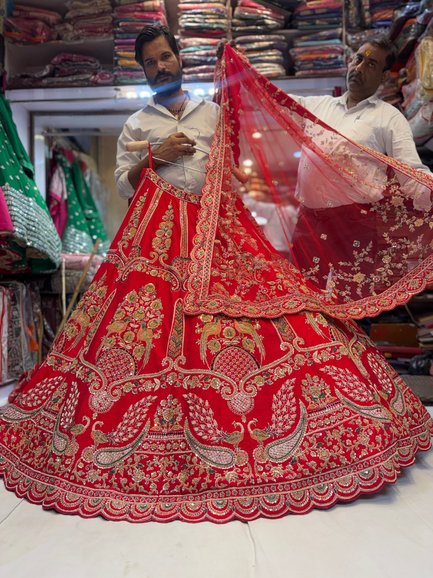 Lovely peacock rani pink bridal Lehenga