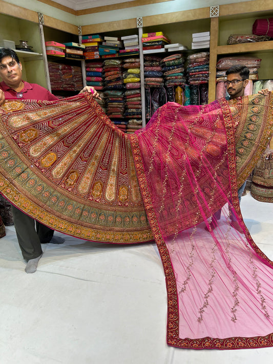 Cherry maroon Designer bridal Lehenga