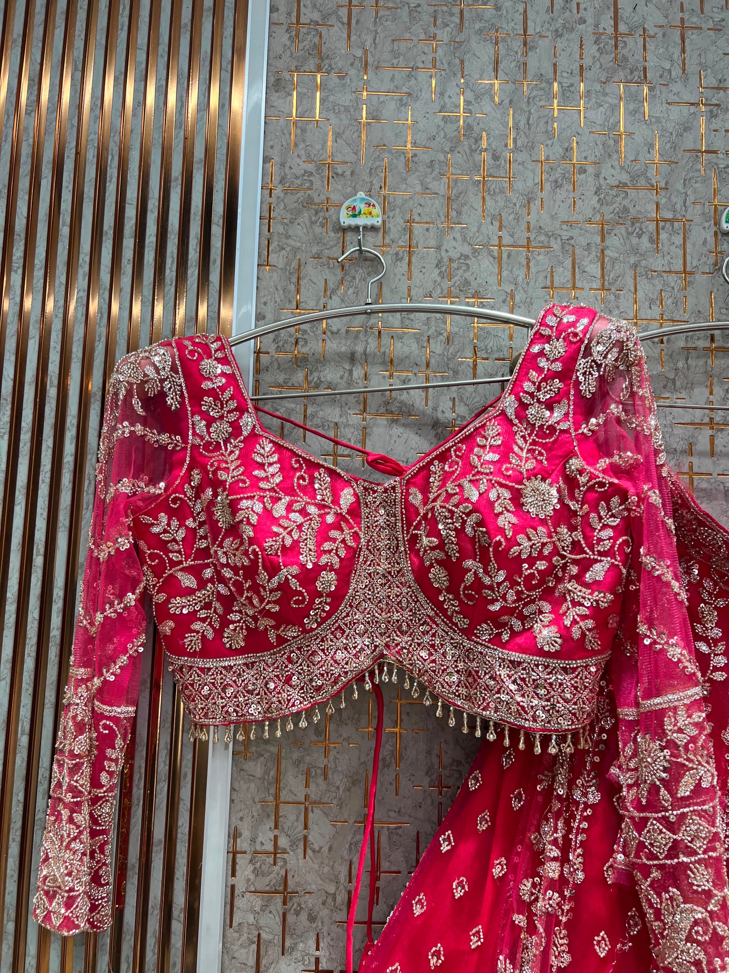 Pista Green Crop Top Lehenga