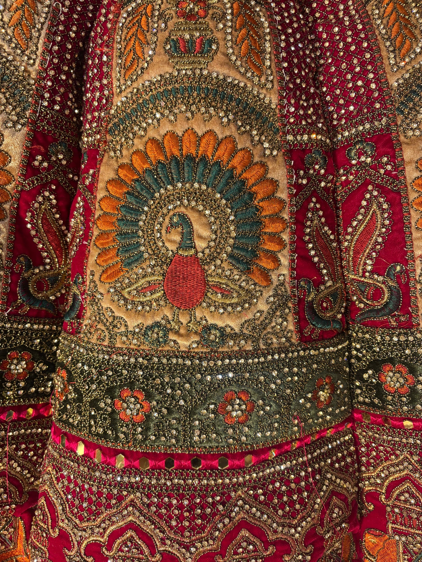 Designer pink peacock Ball bridal Lehenga