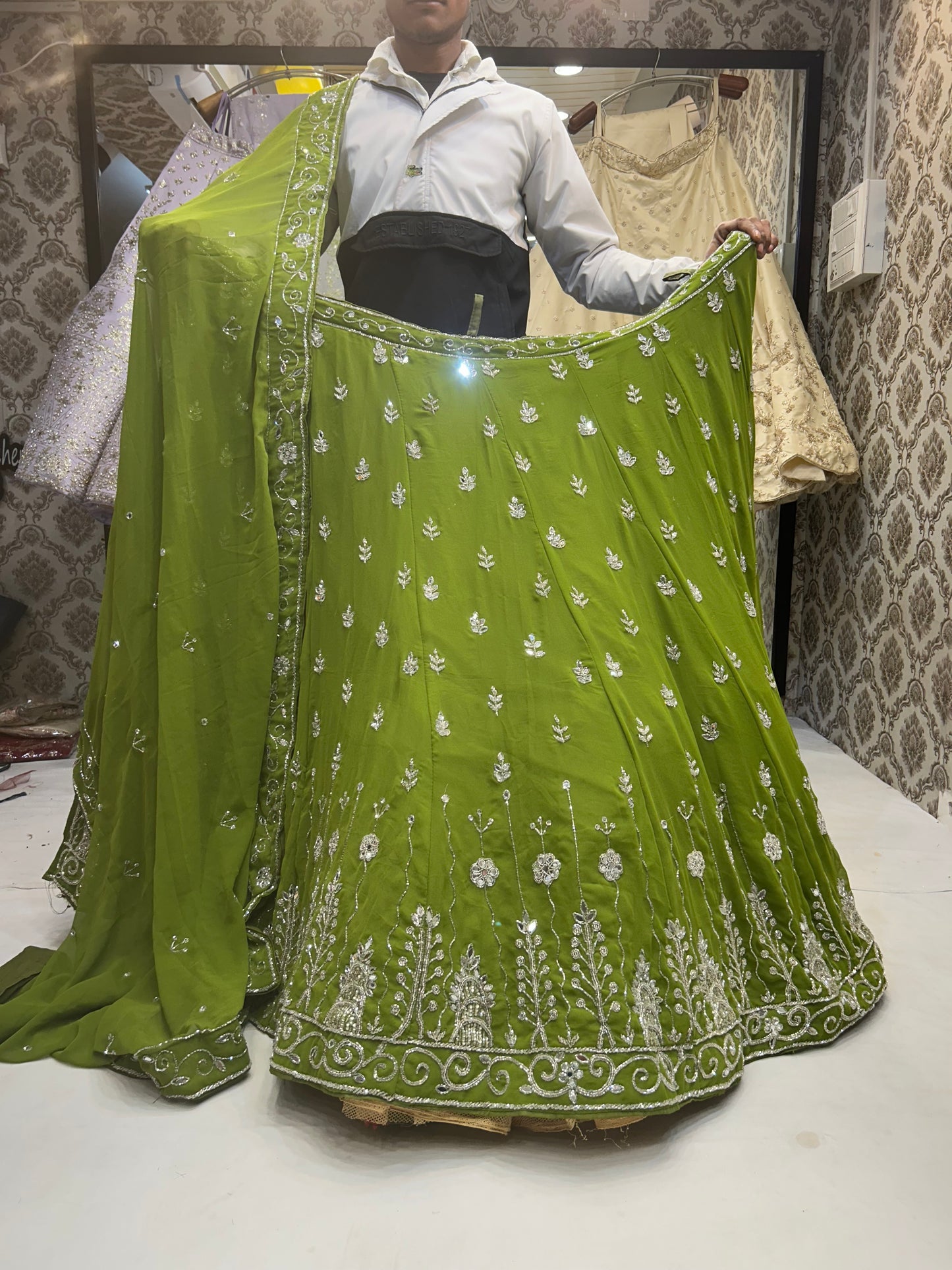 Stylish Green Lehenga