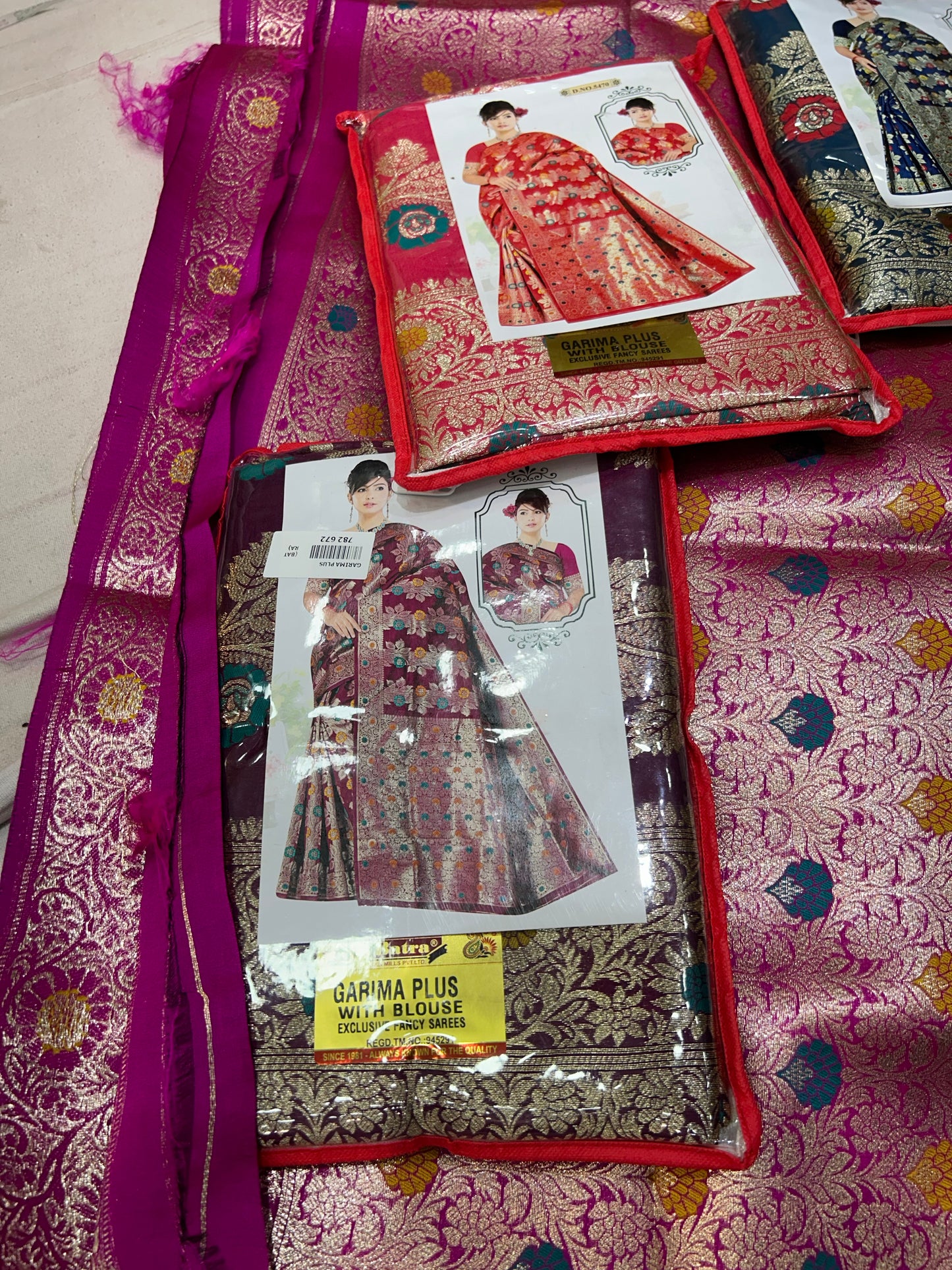 Something different red saree peacock feather