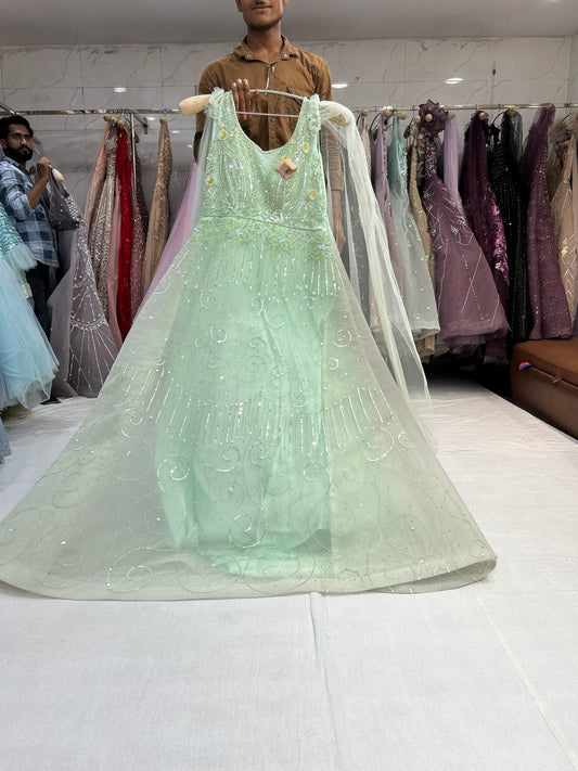 Light green Sequence Gown