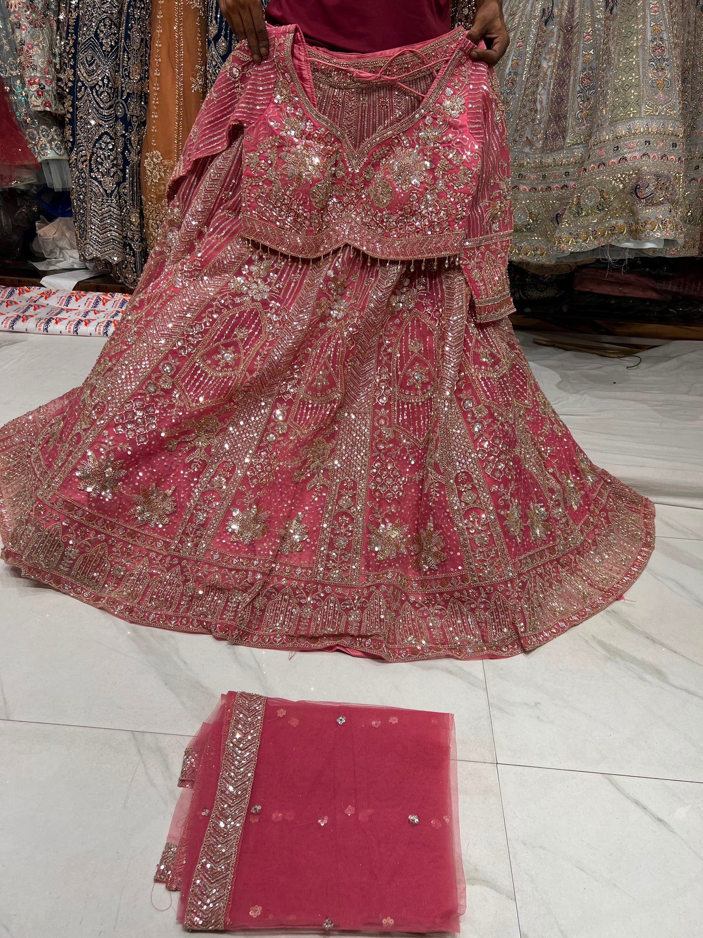 Lavender Crop Top Lehenga