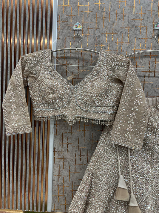 Chiku golden Lavender pink Crop Top Lehenga