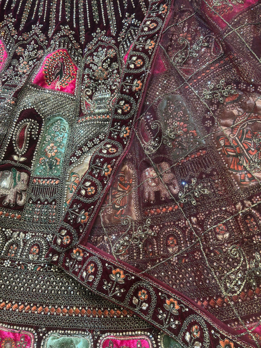Awesome maroon doli barat bridal lehenga - Shopping World