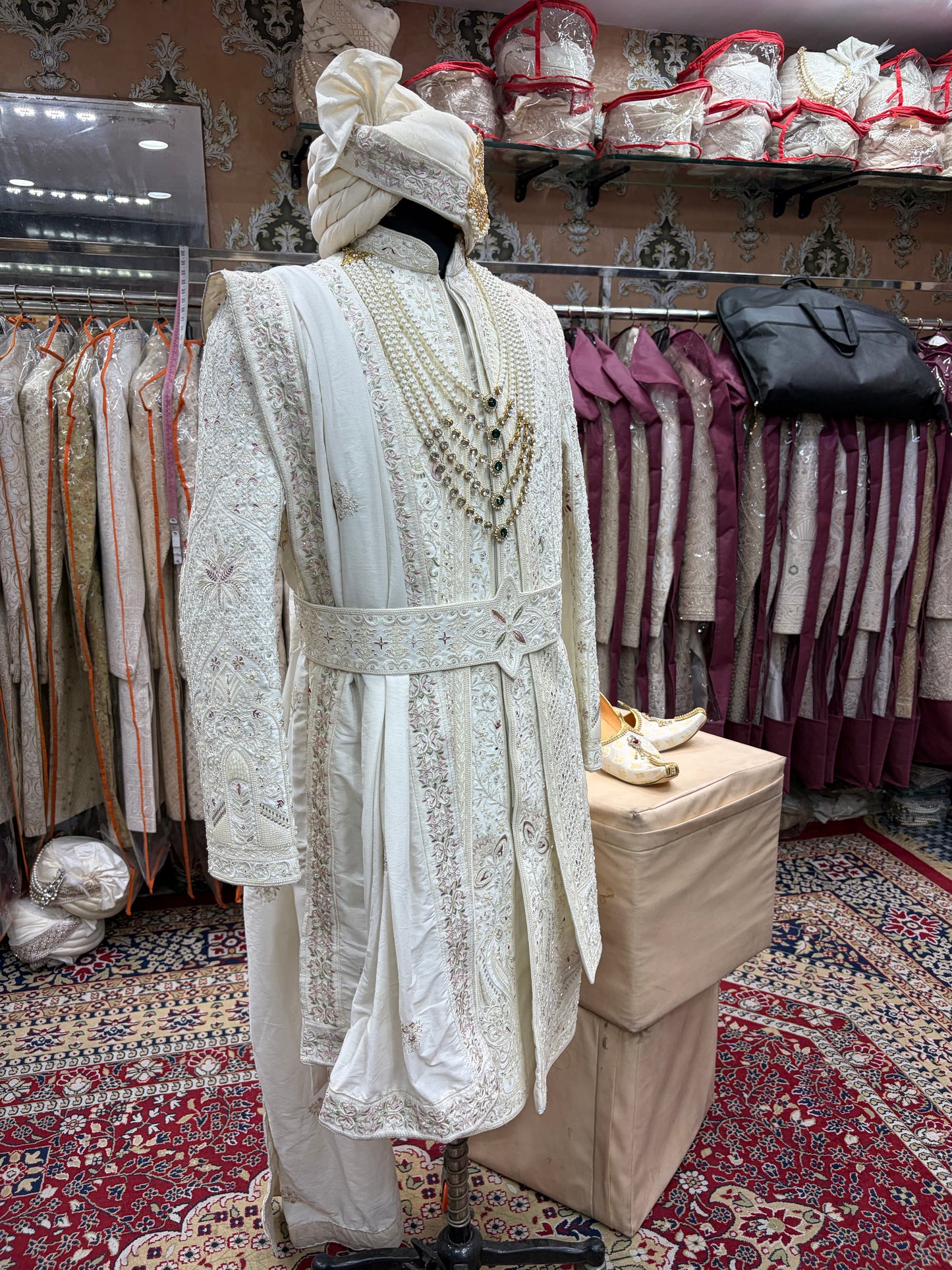 Golden White sherwani