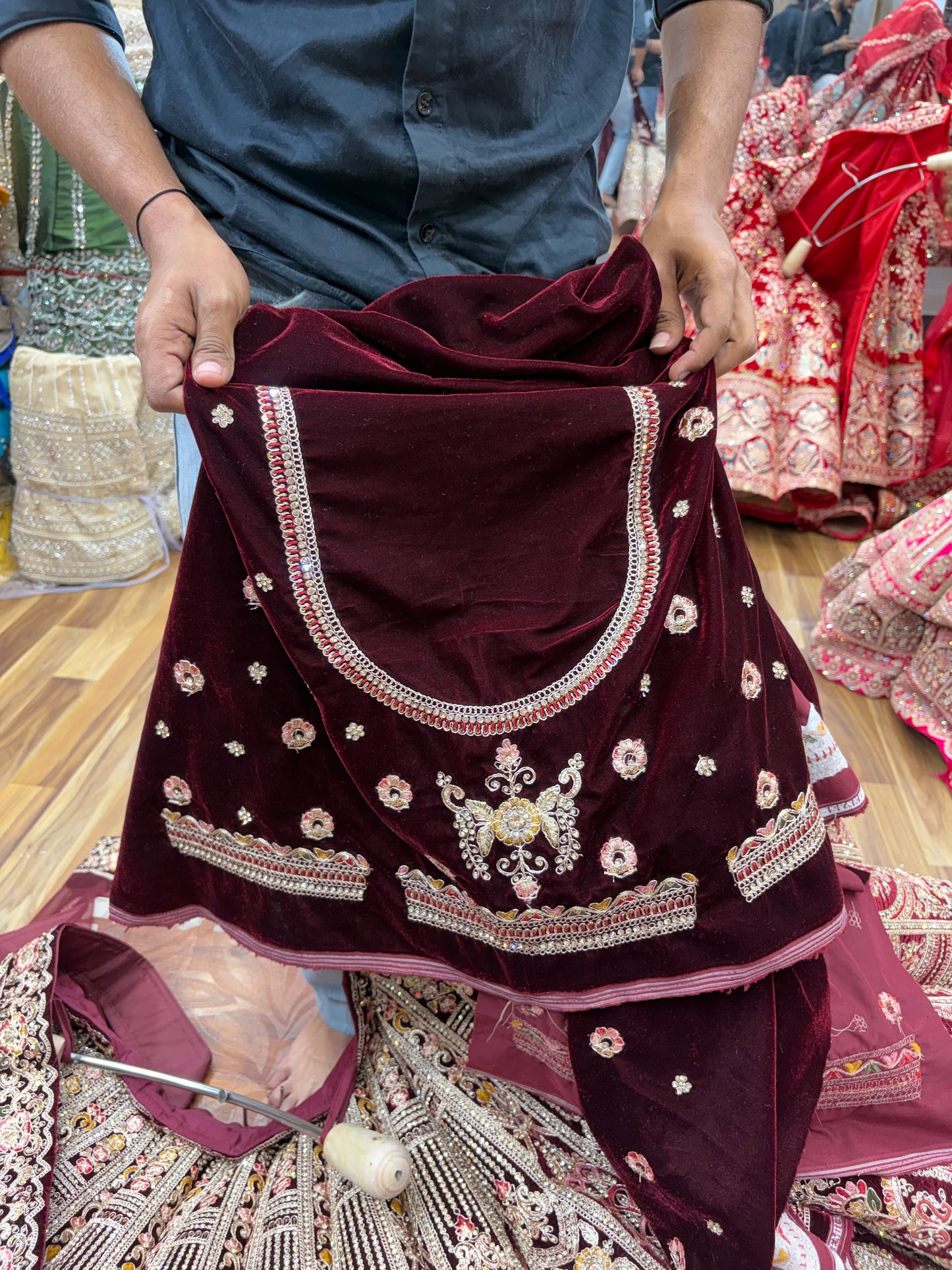 Maroon Ball Bridal Lehenga - Shopping World