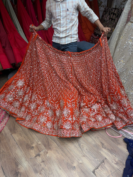 Rust orange Lehenga