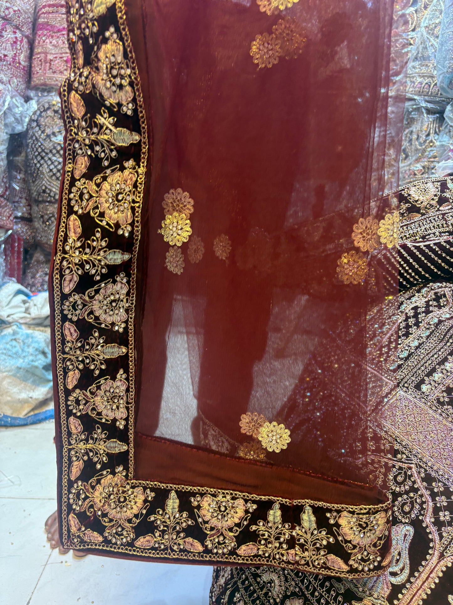 Glamorous maroon doli barat Lehenga
