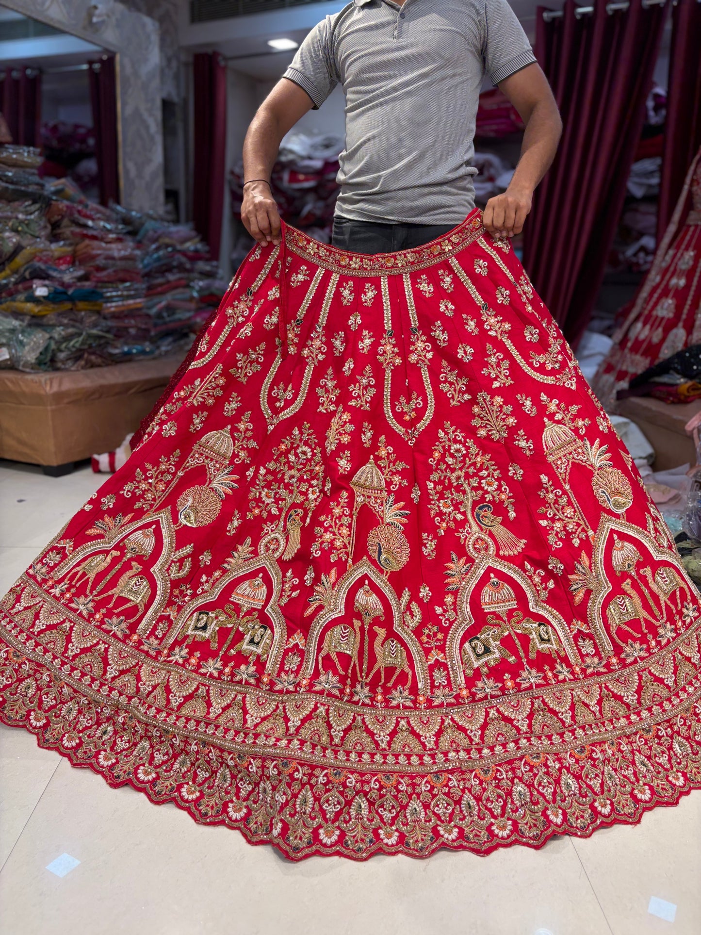 Rani pink Bridal Lehenga