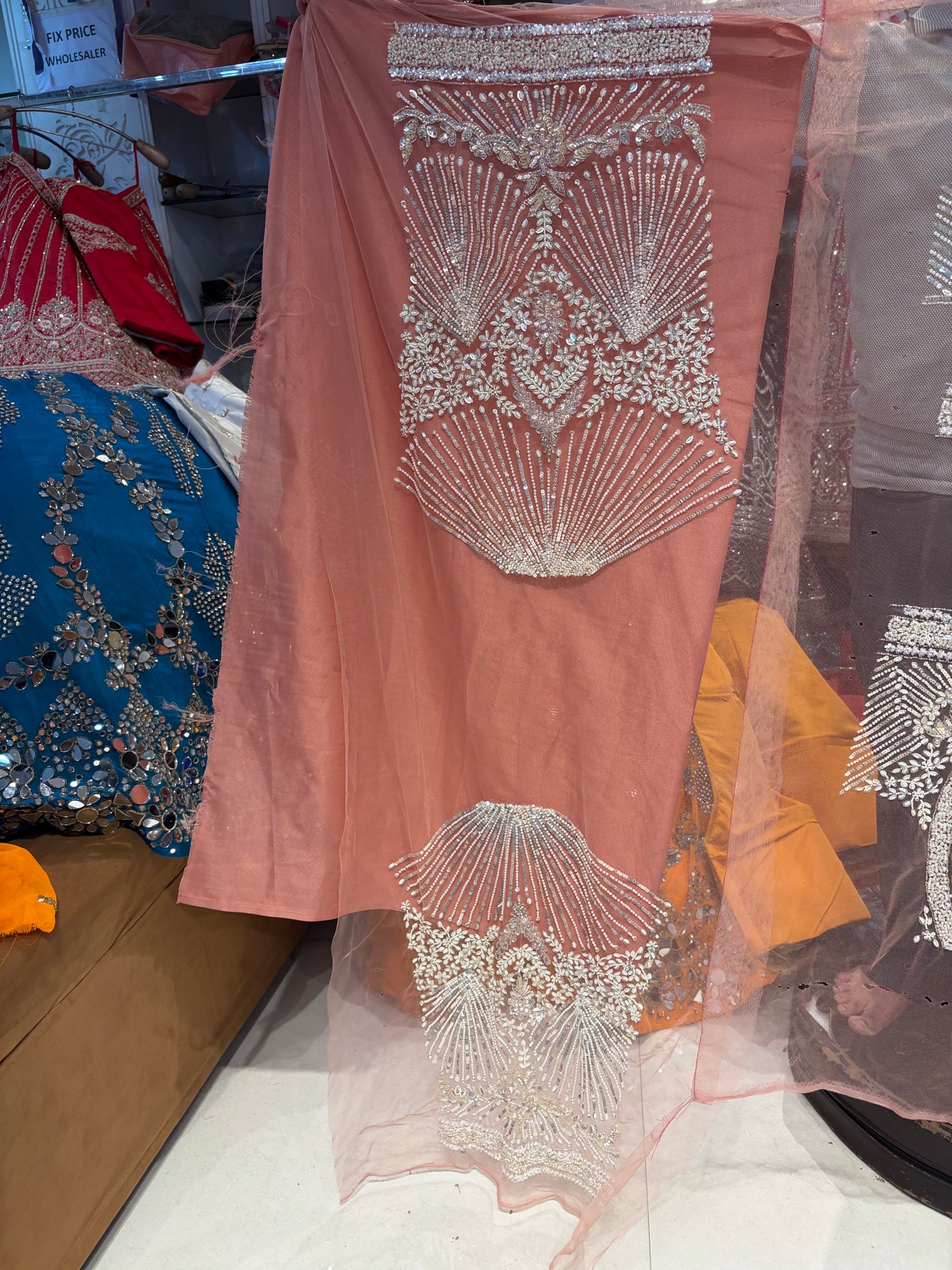 हस्तकला शिशु गुलाबी पेस्टल लहंगा