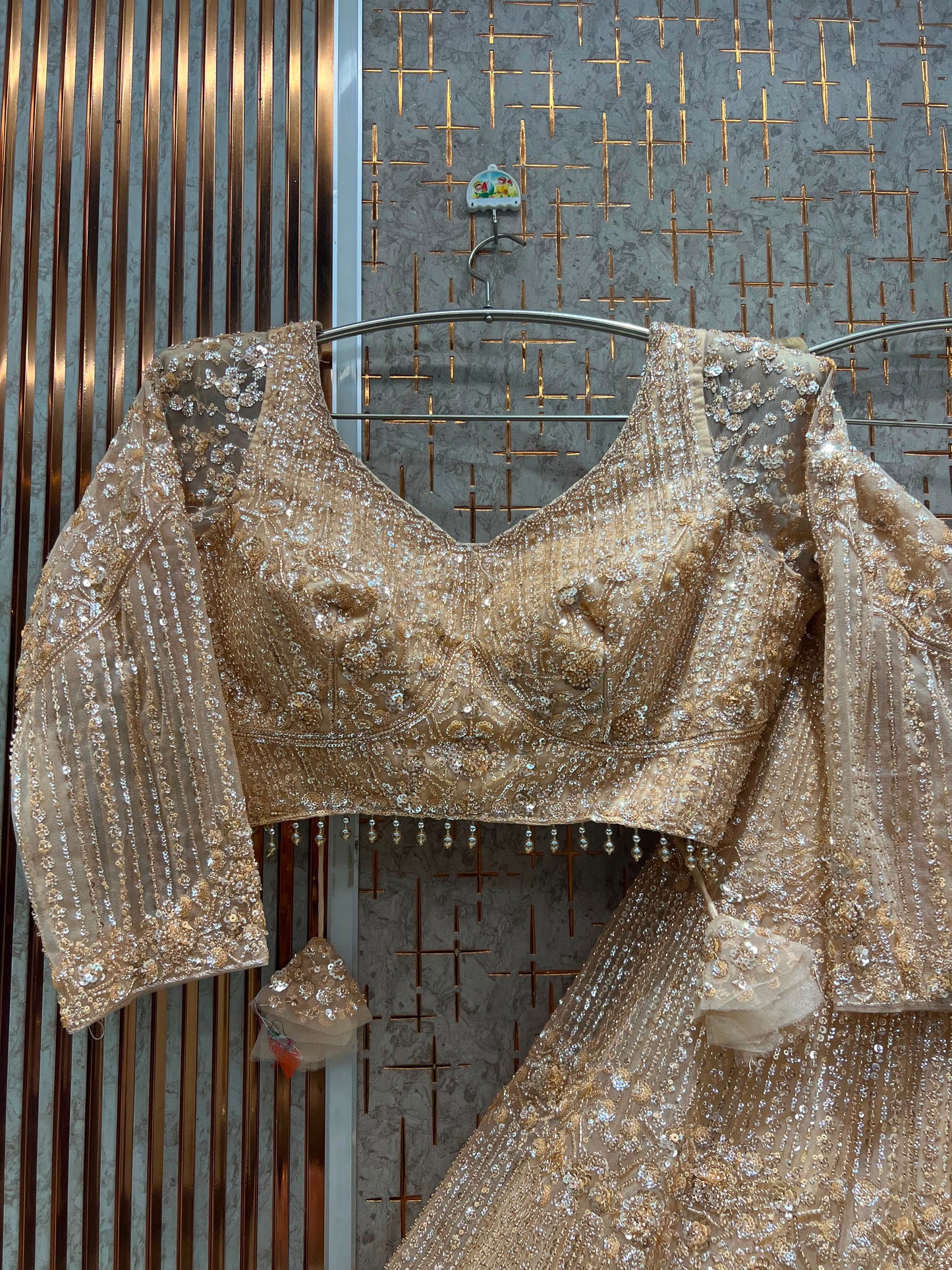 Exclusive Orange Crop Top Lehenga