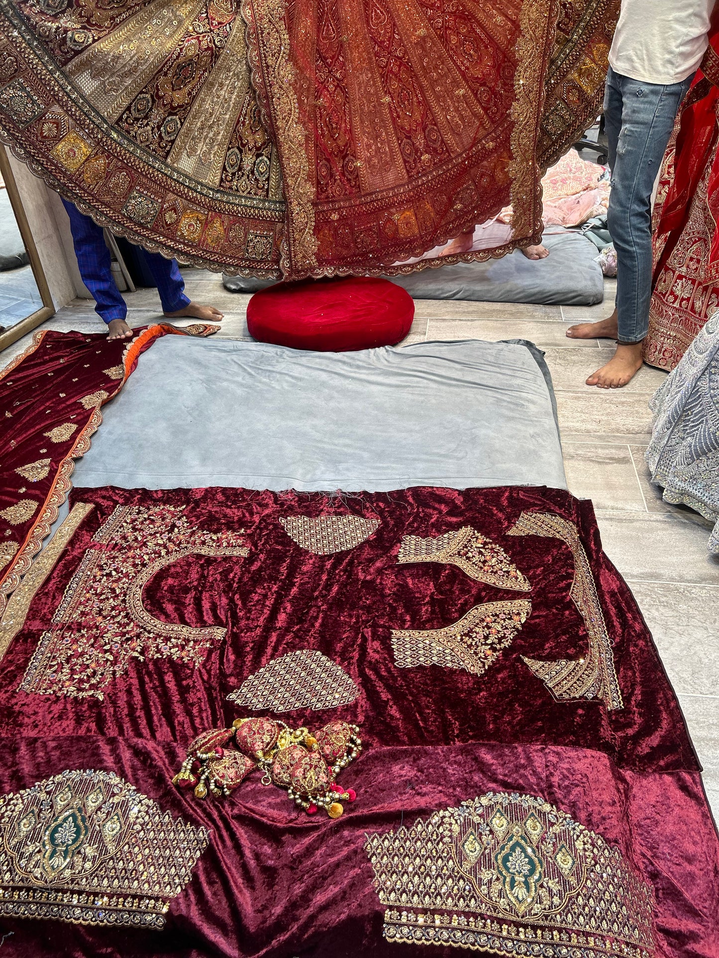Heavy maroon Bridal Lehenga