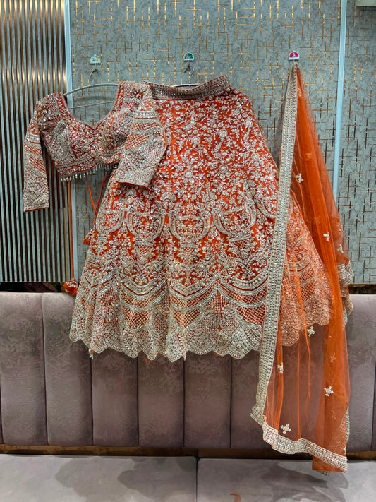Purple Crop top Lehenga