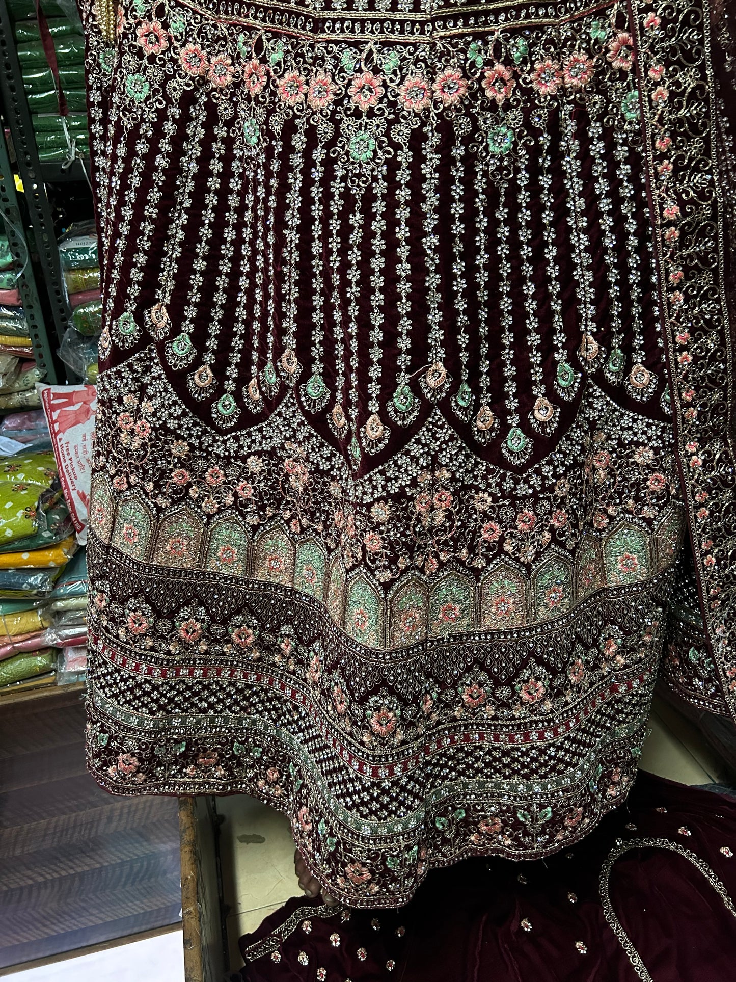 Designer maroon lehenga Chandni Chowk Delhi