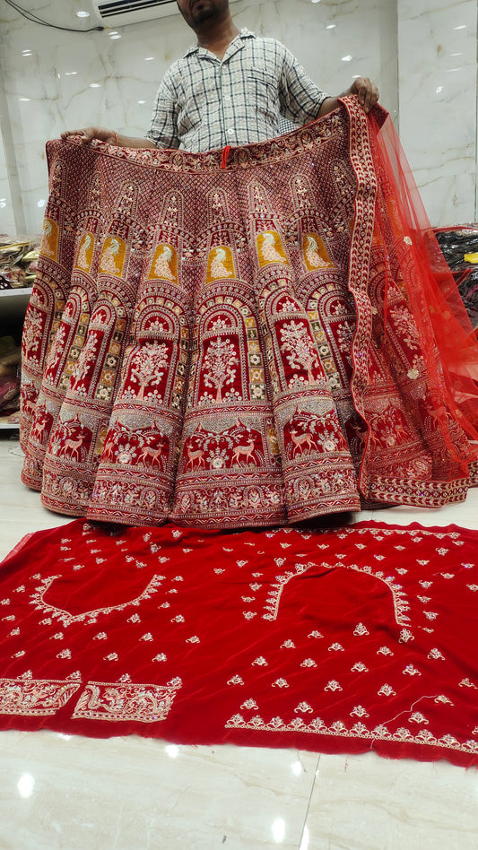 Figure concept Red Bridal LEHENGA