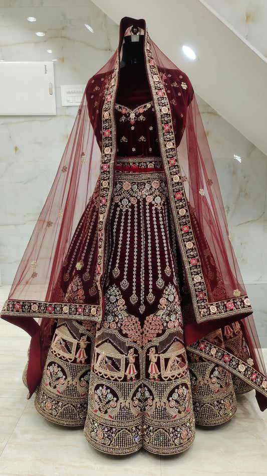 دولي بارات Jhumka Lehenga