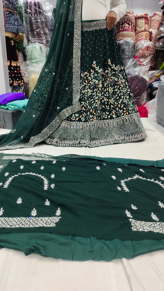 Green partywear Lehenga