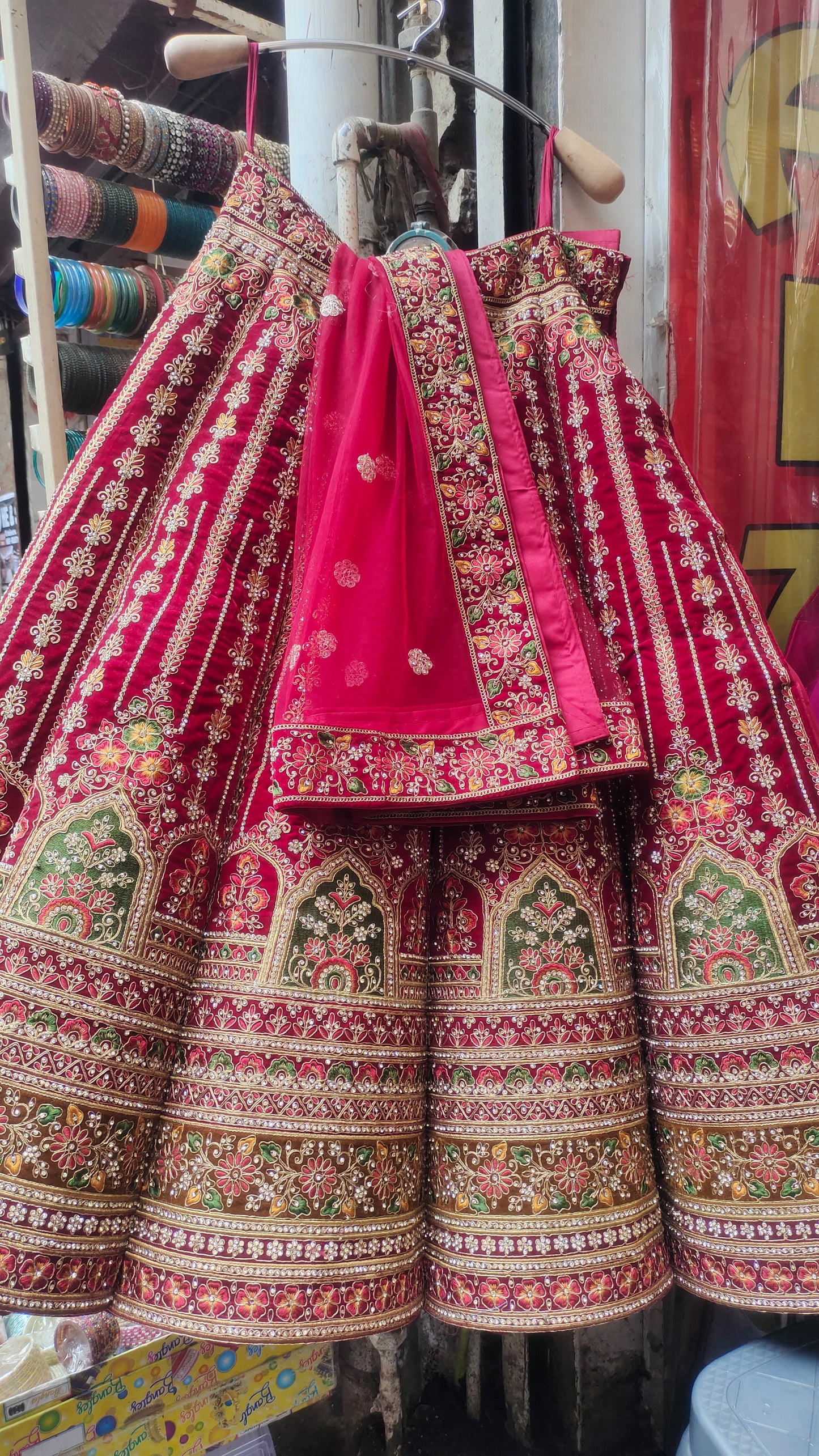 Heavy Red Bridal Lehenga