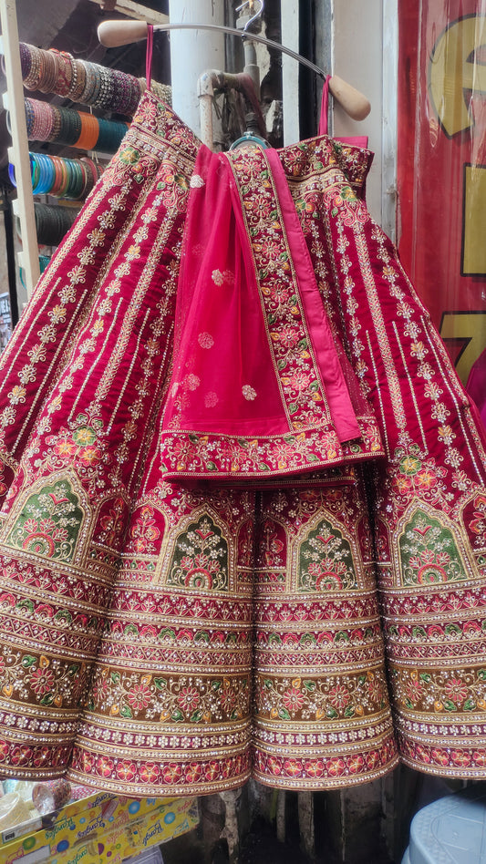 Heavy Red Bridal Lehenga