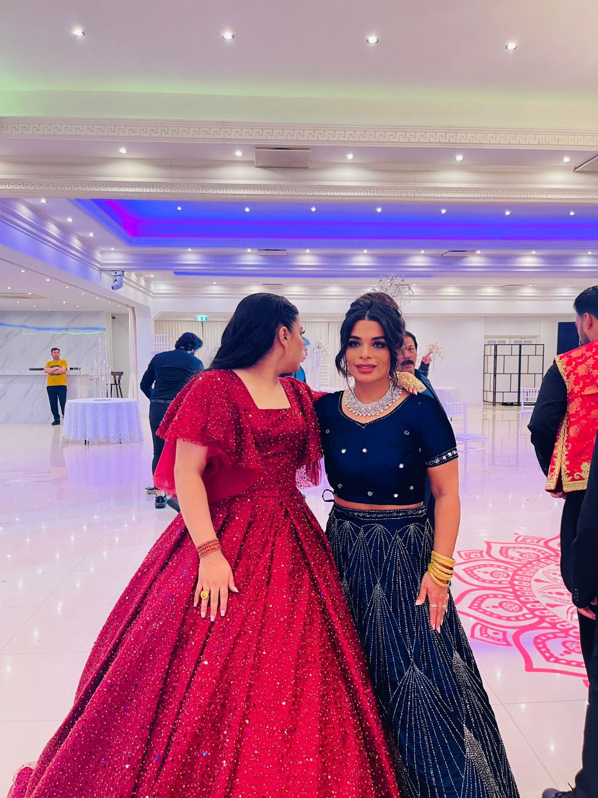 Happy Customer Navy blue mirror lehenga