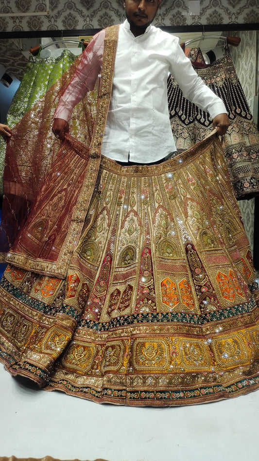 White golden Amazing LEHENGA