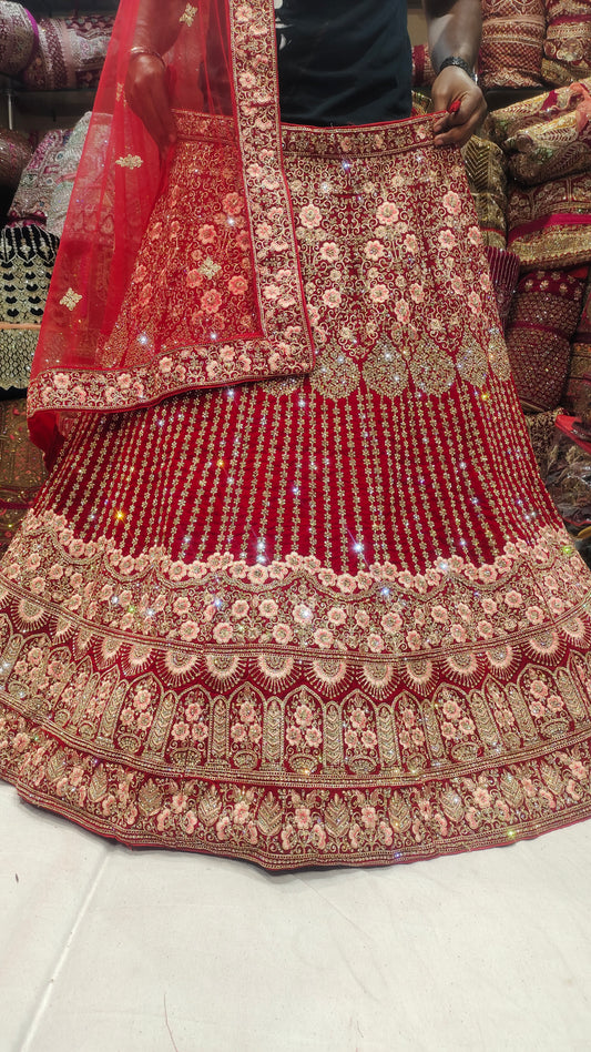 Fancy Red Bridal Lehenga