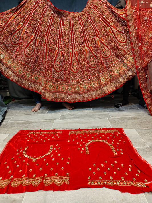 Hot red Bridal Lehenga