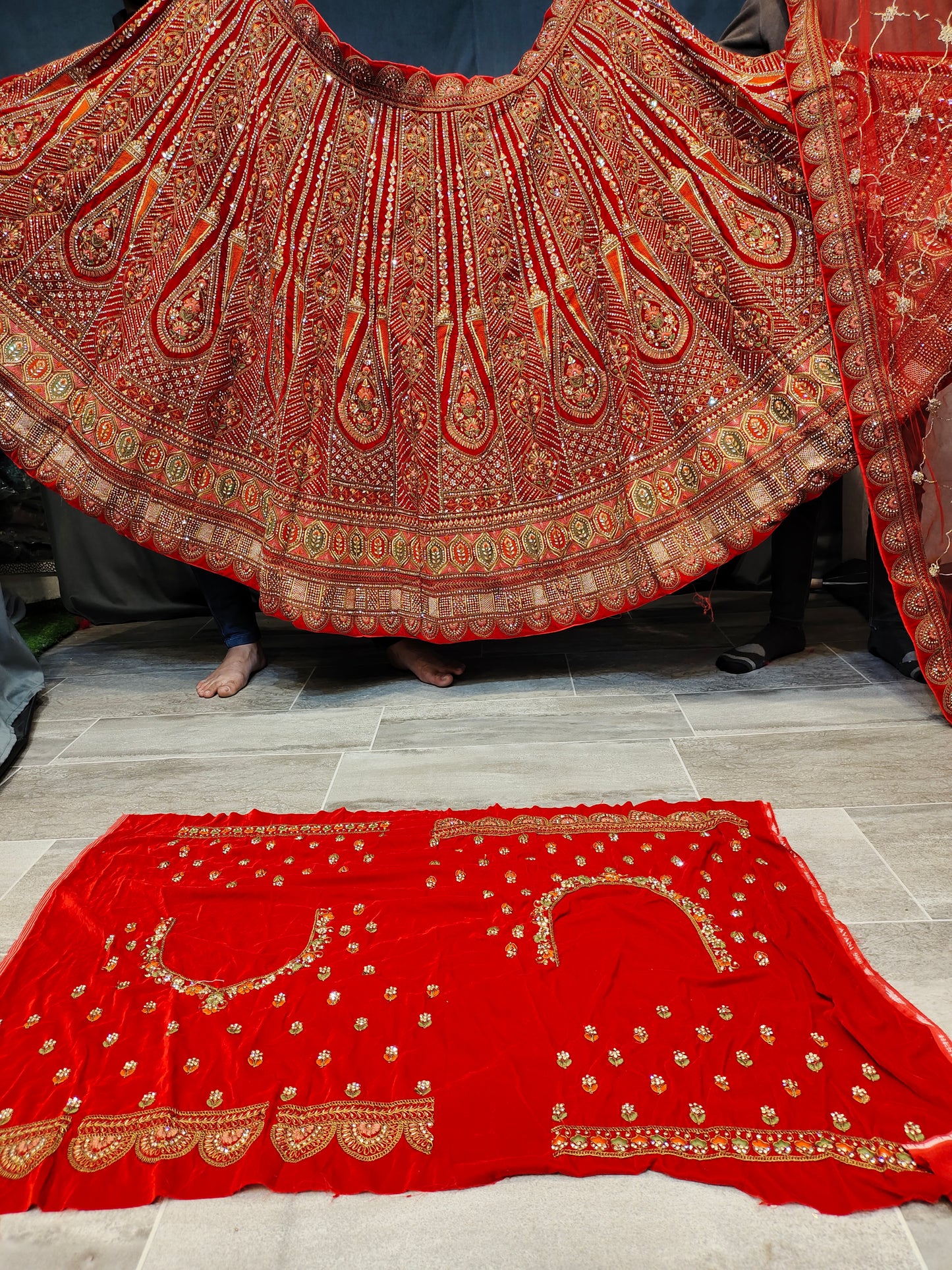 Hot red Bridal Lehenga