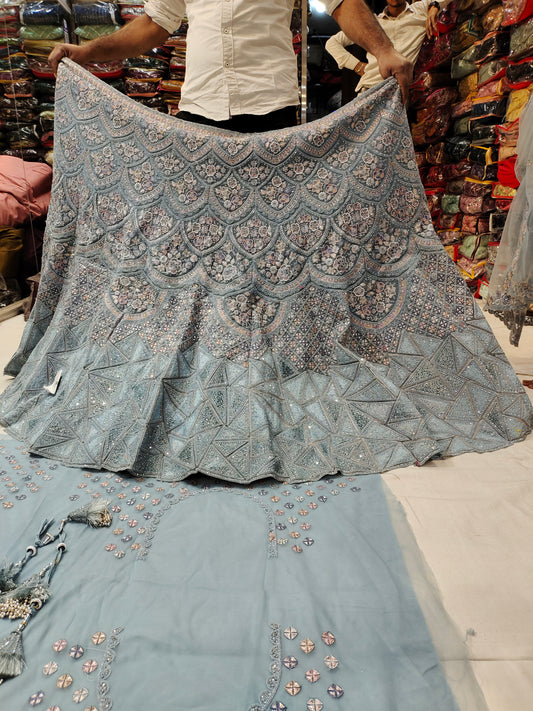 Fantastic sky blue lehenga