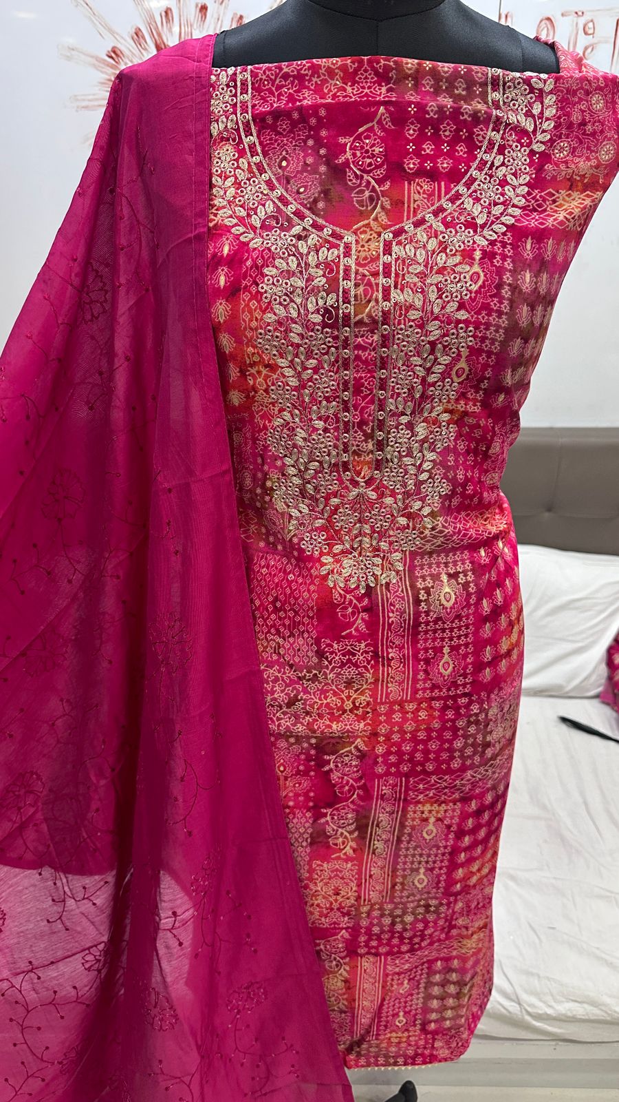 Tremendous red Unstitched suit ( free size )