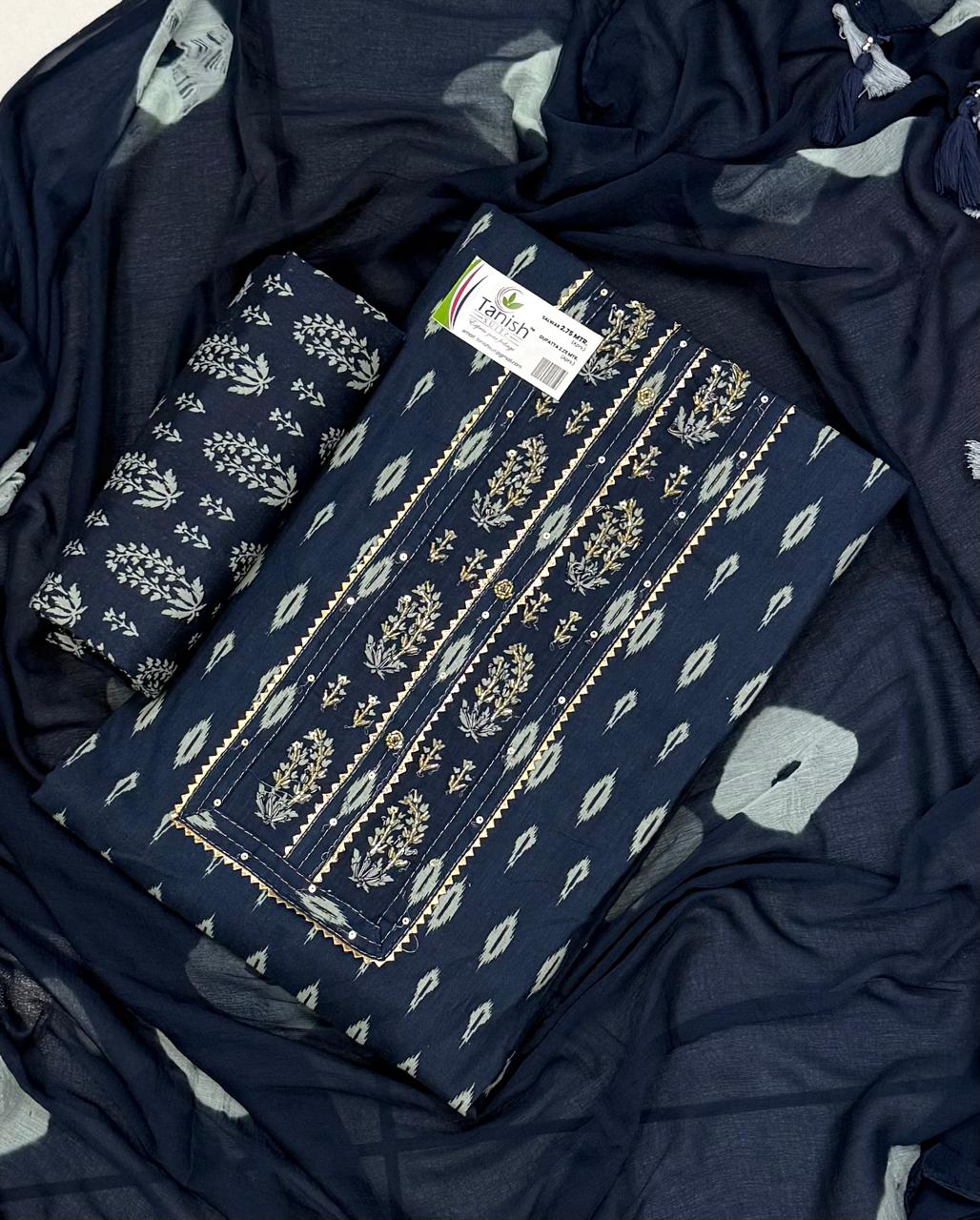 Fair dark blue Unstitched suit ( free size )