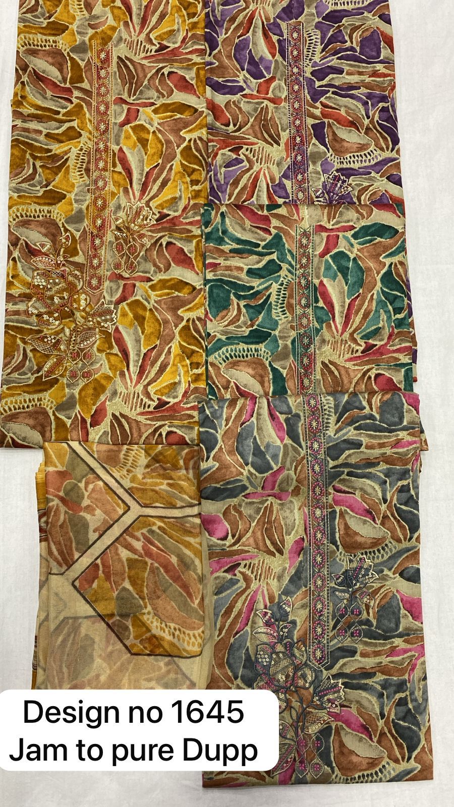 Pleasing golden yellow Unstitched suit ( free size )