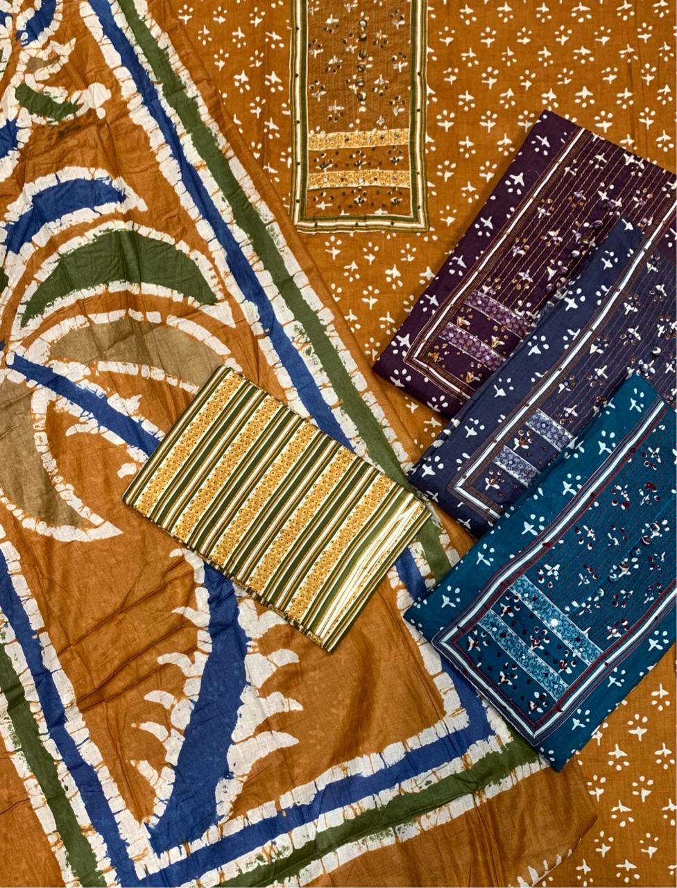 Beautiful brown Unstitched suit ( free size )