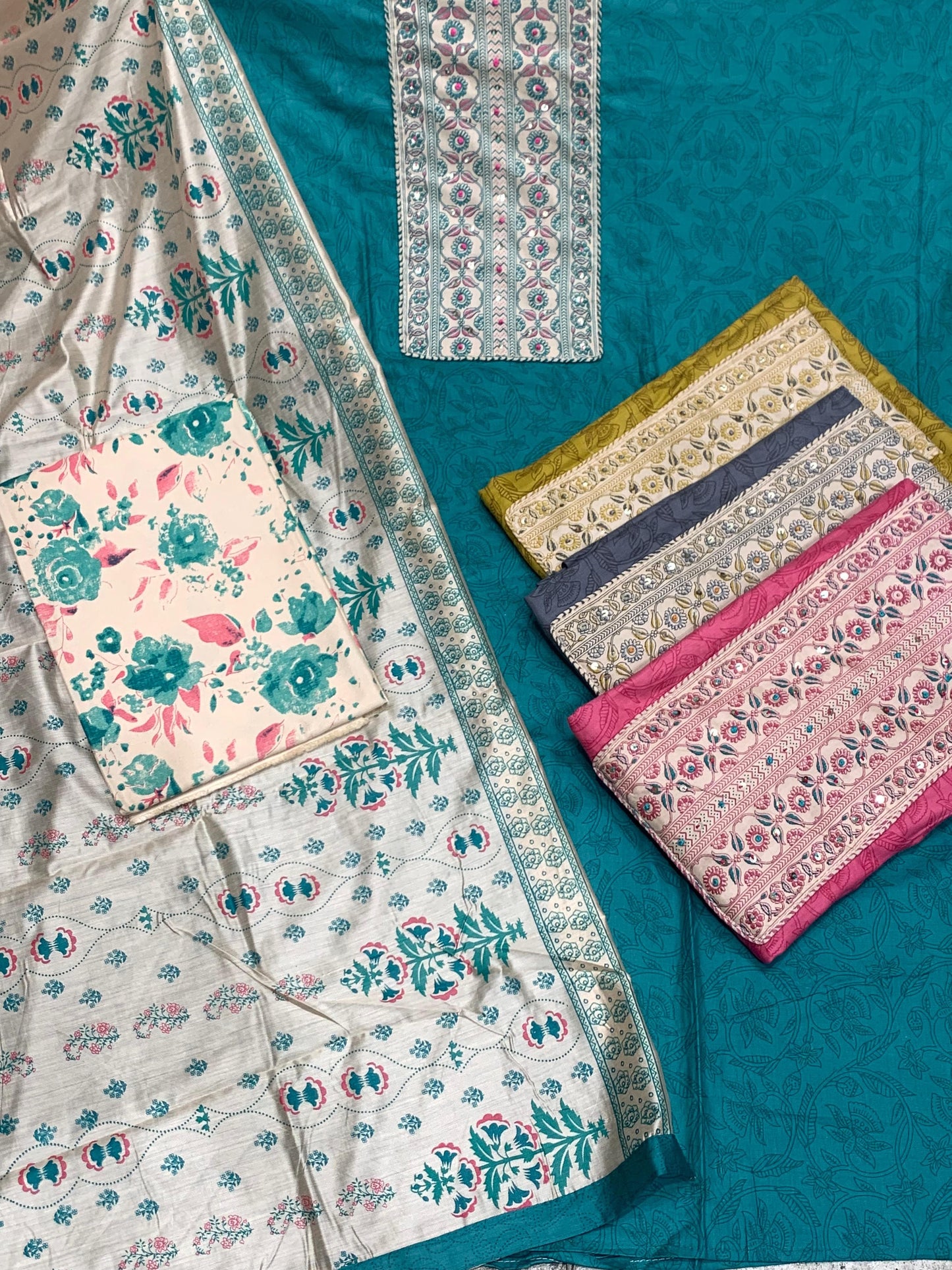 Stunning blue Unstitched suit ( free size )