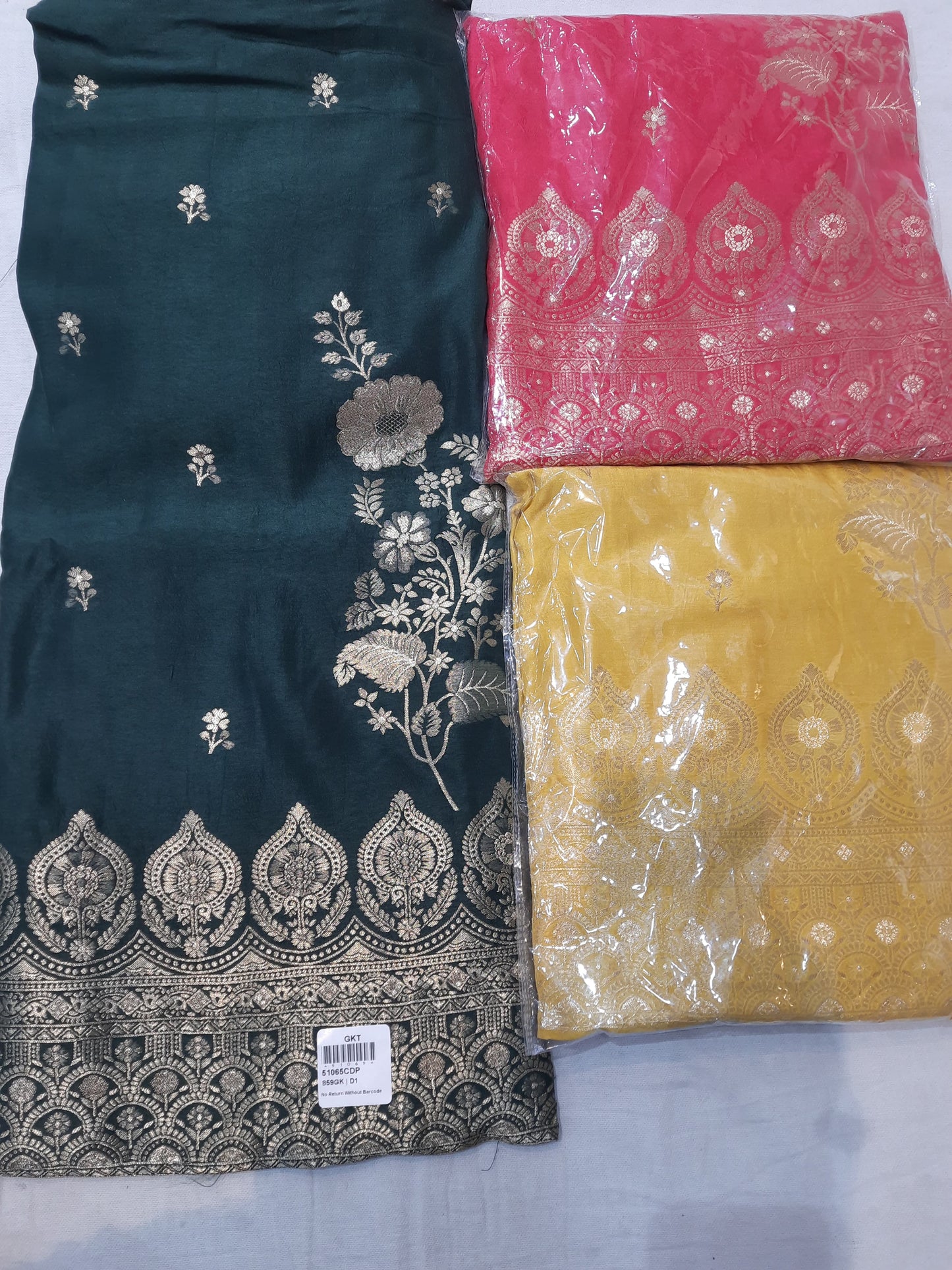 Astonishing green blue Unstitched suit ( free size )