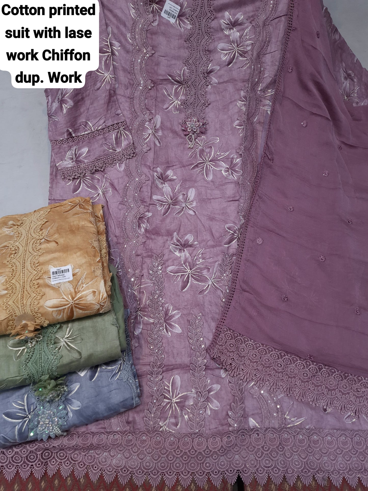 Amazing pink cotton Unstitched suit ( free size )