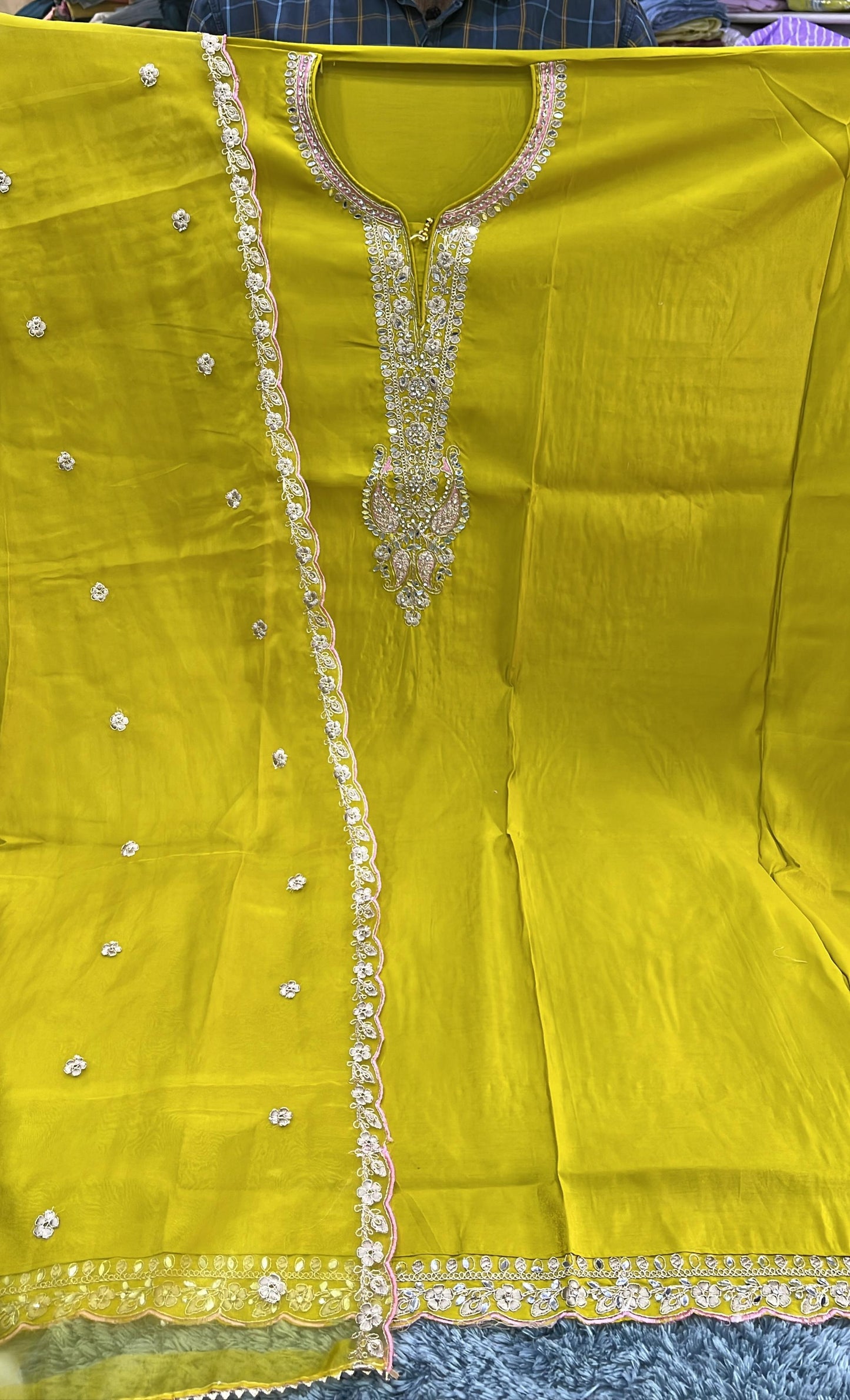 Khoobsurat yellow haldi mehendi Unstitched suit ( free size )