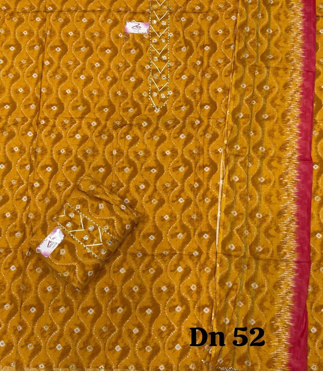 Mustard haldi semi Stitched Fancy Salwar suit (free size)