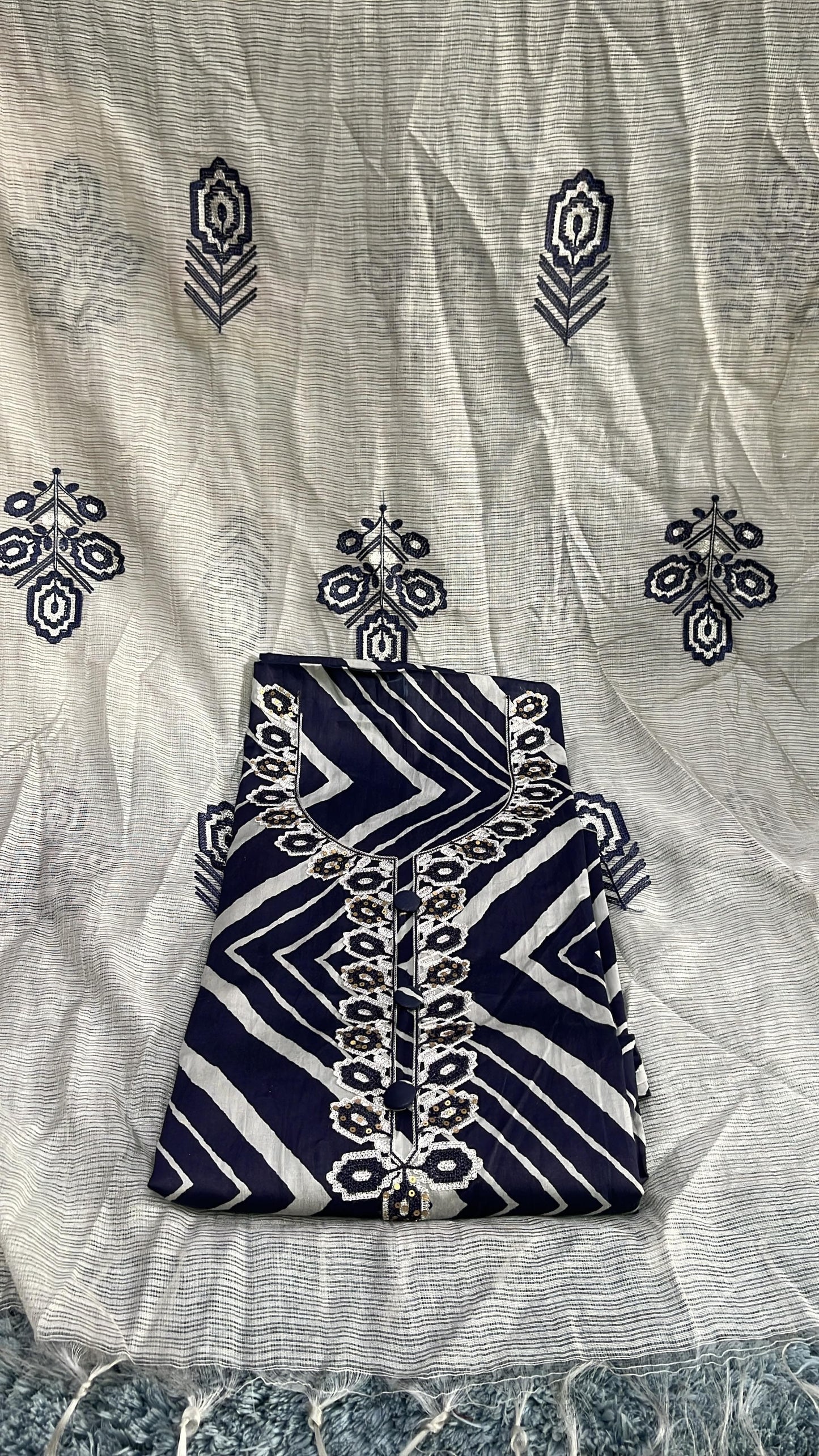 Black semi Stitched Fancy Salwar suit (free size)