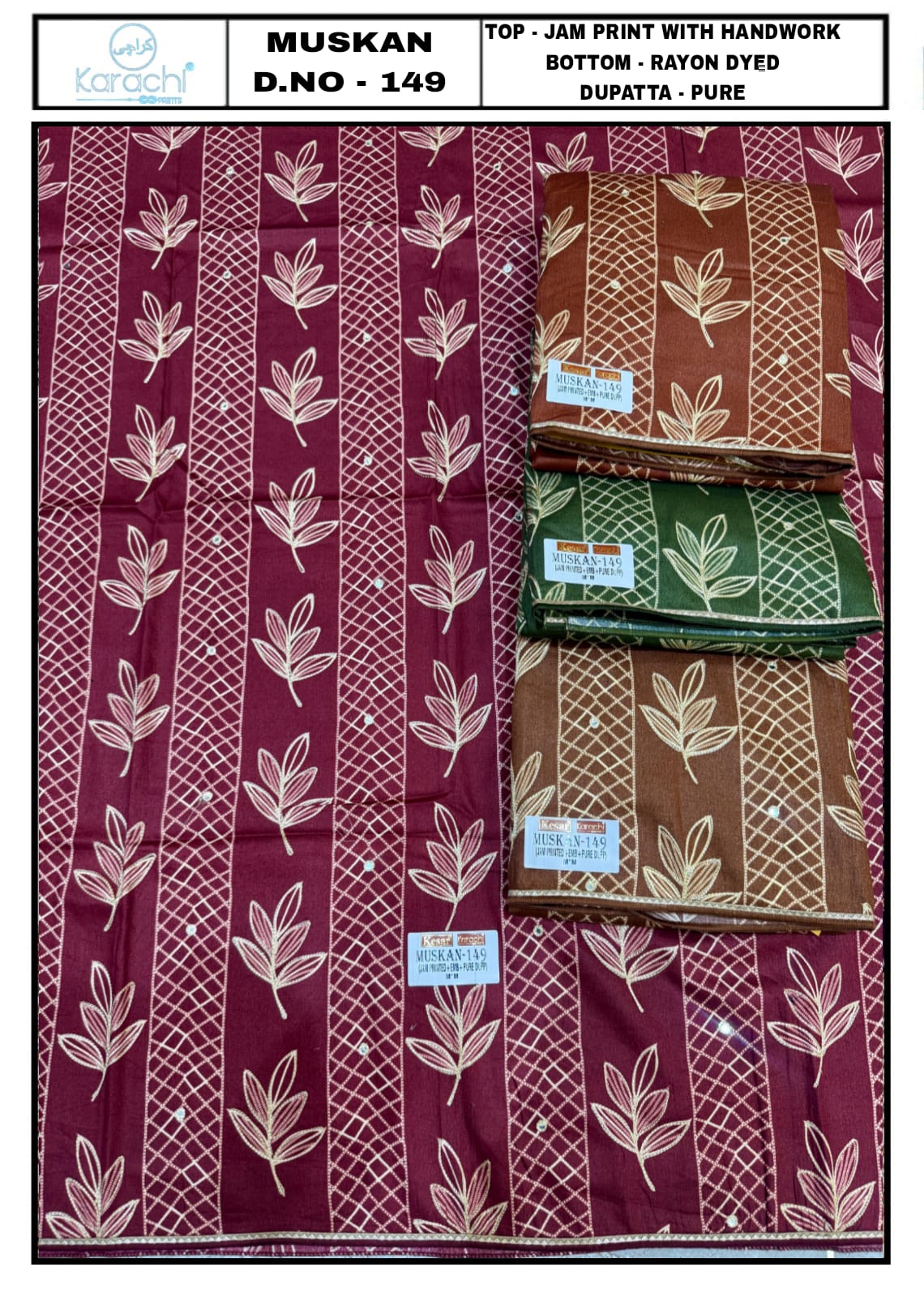 Maroon rayon semi Stitched Fancy Salwar suit (free size)