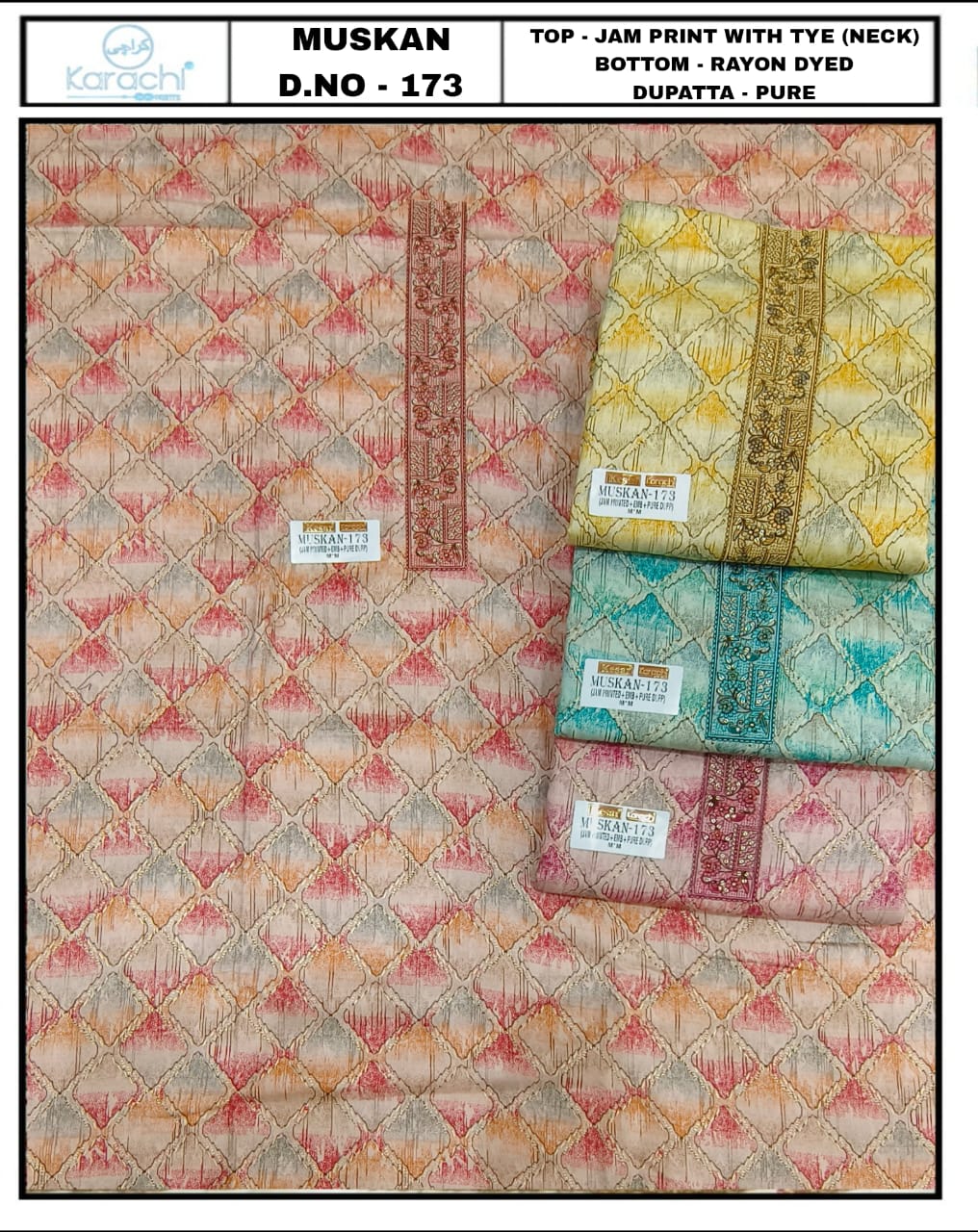 Peach jam cotton semi Stitched Fancy Salwar suit (free size)