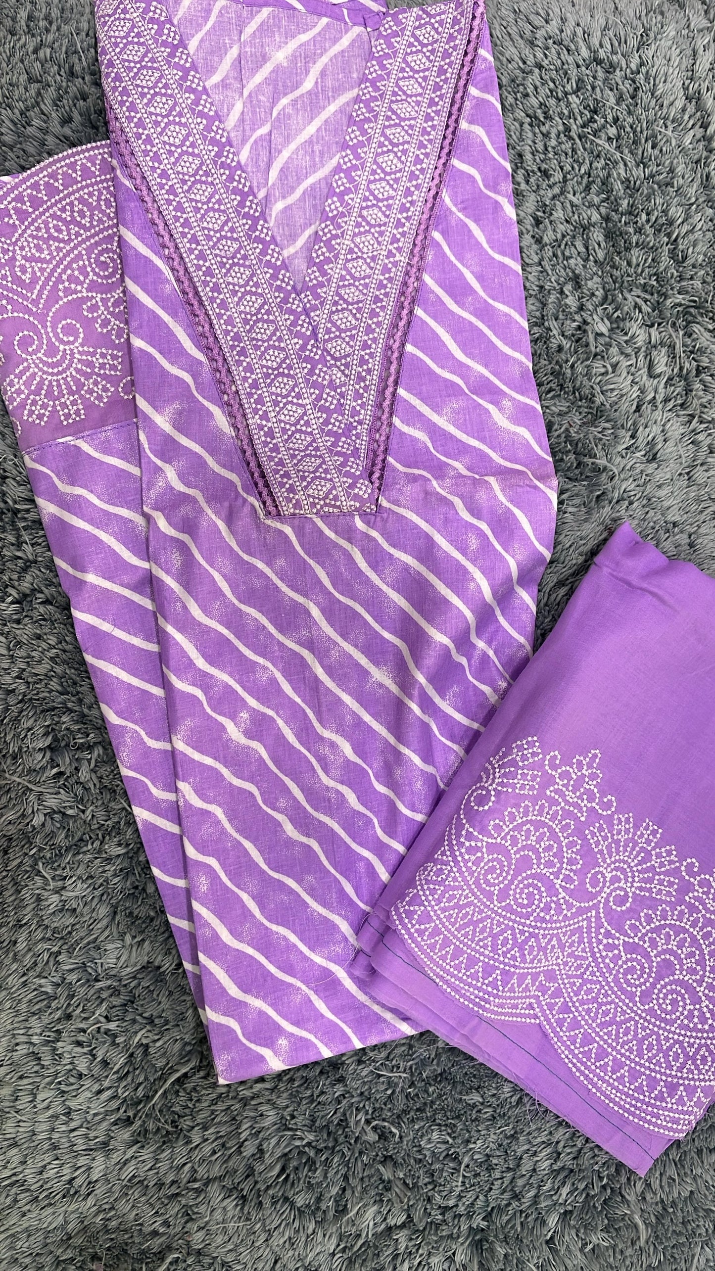 Purple semi Stitched Fancy Salwar suit (free size)