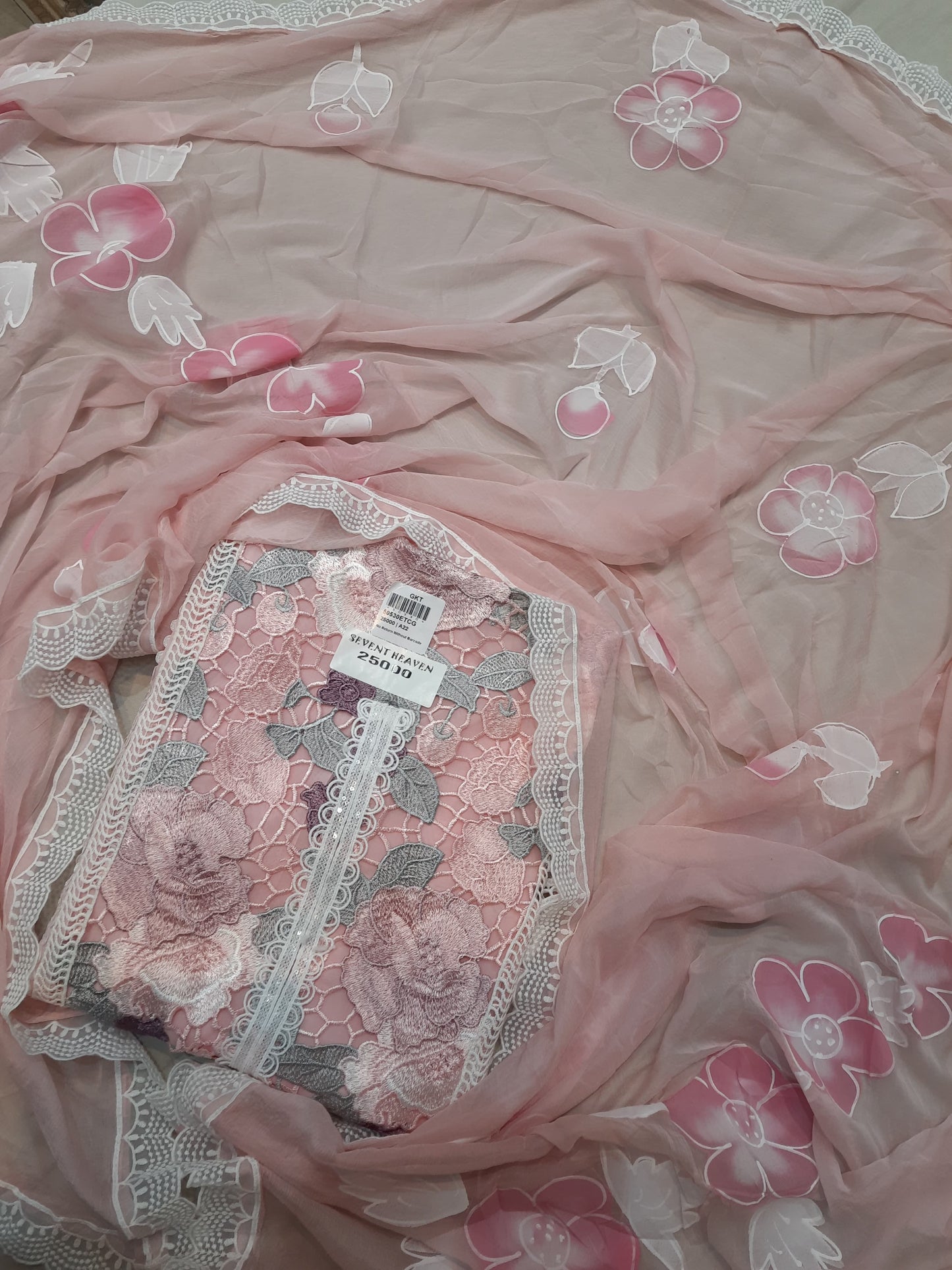 Majestic peach Stitched Fancy Salwar suit (free size)