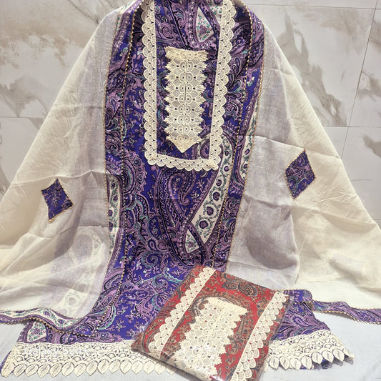 Designer purple Stitched Fancy Salwar suit (free size)