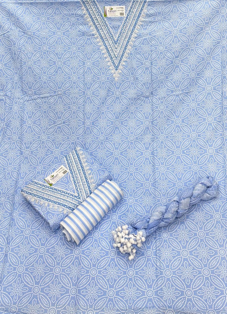 Beautiful sky blue Stitched Fancy Salwar suit (free size)