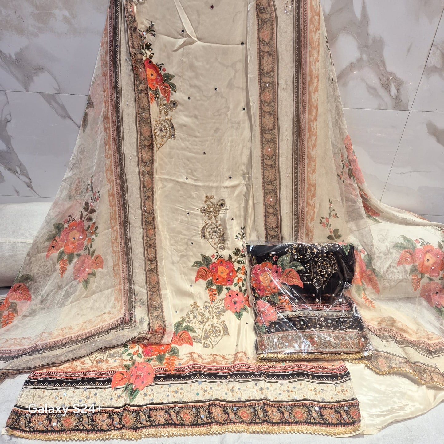 Cute peach Stitched Fancy Salwar suit (free size)