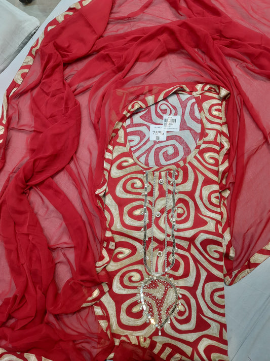 Beautiful pink Fancy Salwar suit (free size)